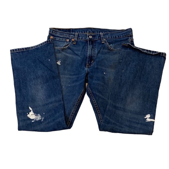 Levi’s 527 Distressed Paint Destroyed Jeans Slim Fit Boot Cut Denim Size W34xL30 - Picture 3 of 11